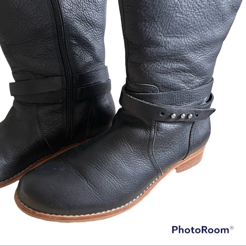 Lands End Tall Black Leather Riding Boots 6.5 - Picture 4 of 11